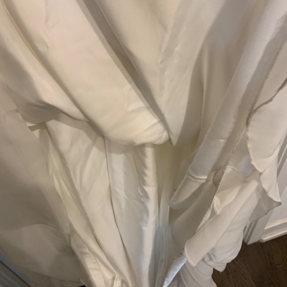 Cream/white A-line prom dress with gold/yellow rhinestones - Picture 11 of 14